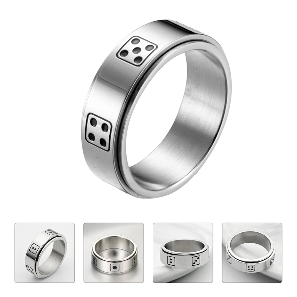 1pc Fashion Titanium Steel Ring Exquisite Finger Jewelry for Man (Silver)