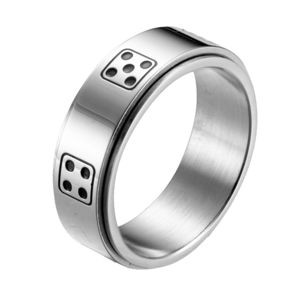 1pc Fashion Titanium Steel Ring Exquisite Finger Jewelry for Man (Silver)