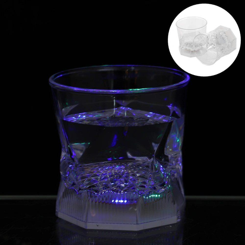 2pcs Water Sensing Cups Transparent Plastic Water Cups Glowing Bar Beverage Cups