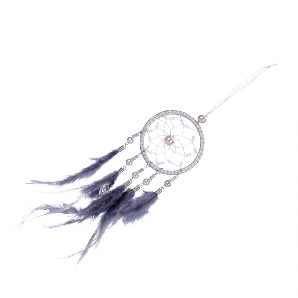 1Pc Dreamcatcher Wind Chime Car Hanging Ornament Chic Photo Props Hanging Adornment (Grey Elfin)