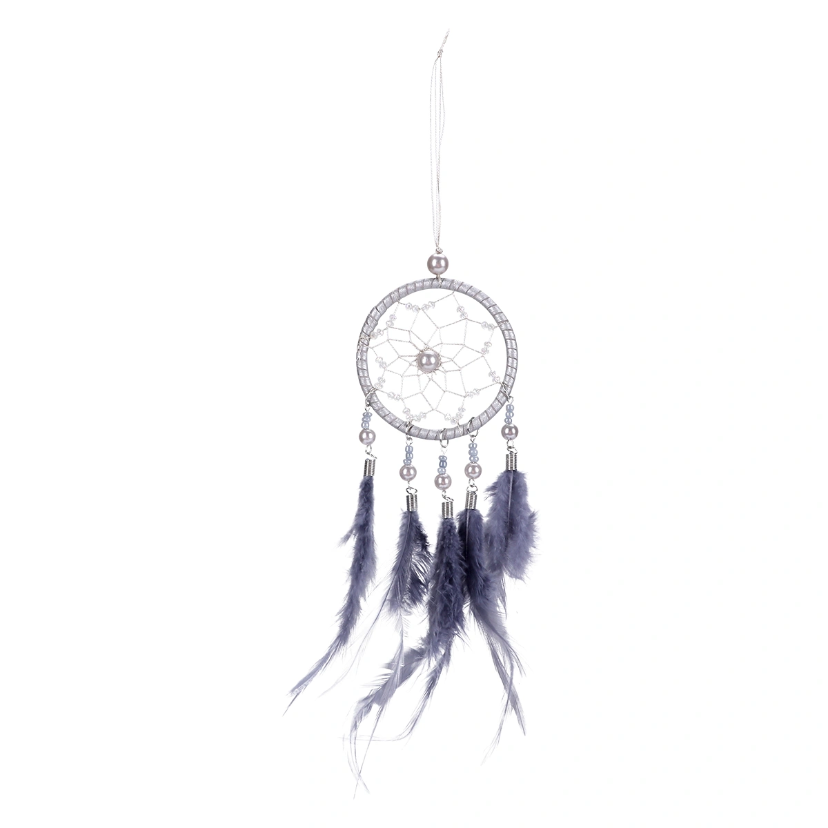 1Pc Dreamcatcher Wind Chime Car Hanging Ornament Chic Photo Props Hanging Adornment (Grey Elfin)