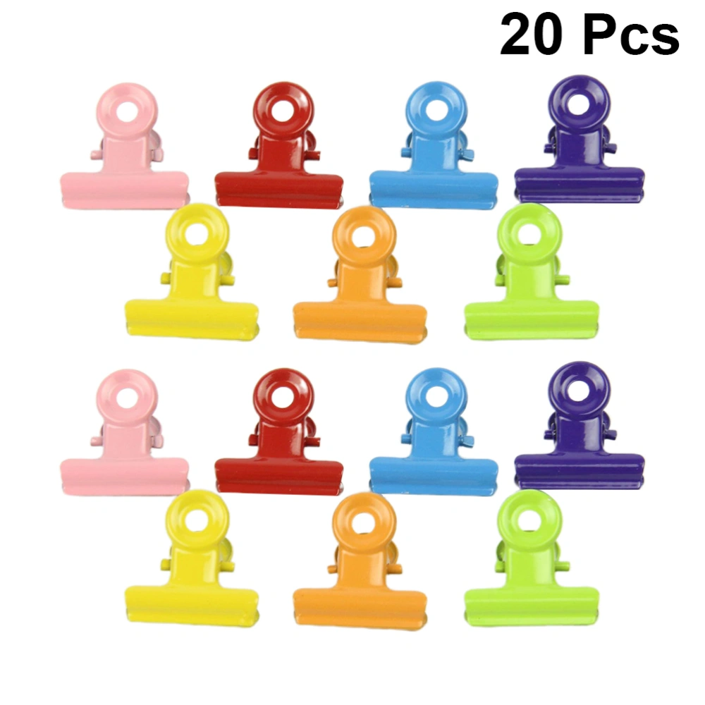 20pcs 31mm Small Metal Lacquered Clips Bill Holder Paper Clamps Clips for Office School (Mixed Color)