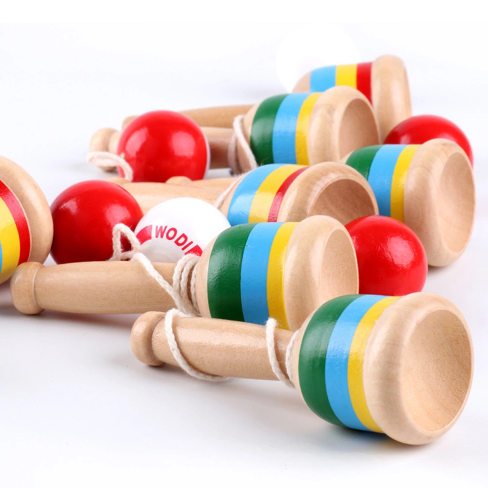 2pcs Creative Wooden Sword Ball Toys Skill Toy Coordination Game Toys Hand-eye Coordination Toy for Children Kids