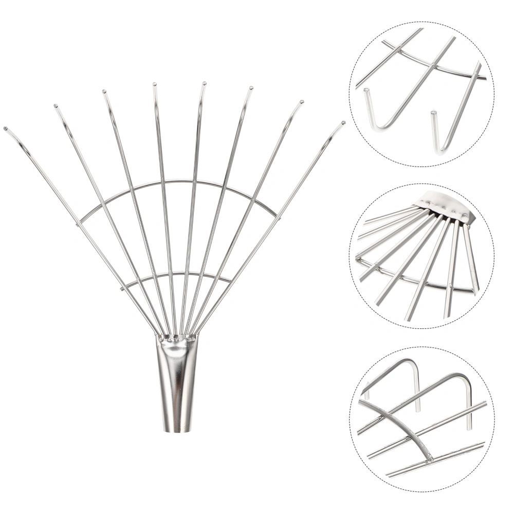 Stainless Steel Rake Leaf Rake Fallen Leaves Rake Garden Lawn And Yard Metal Rake