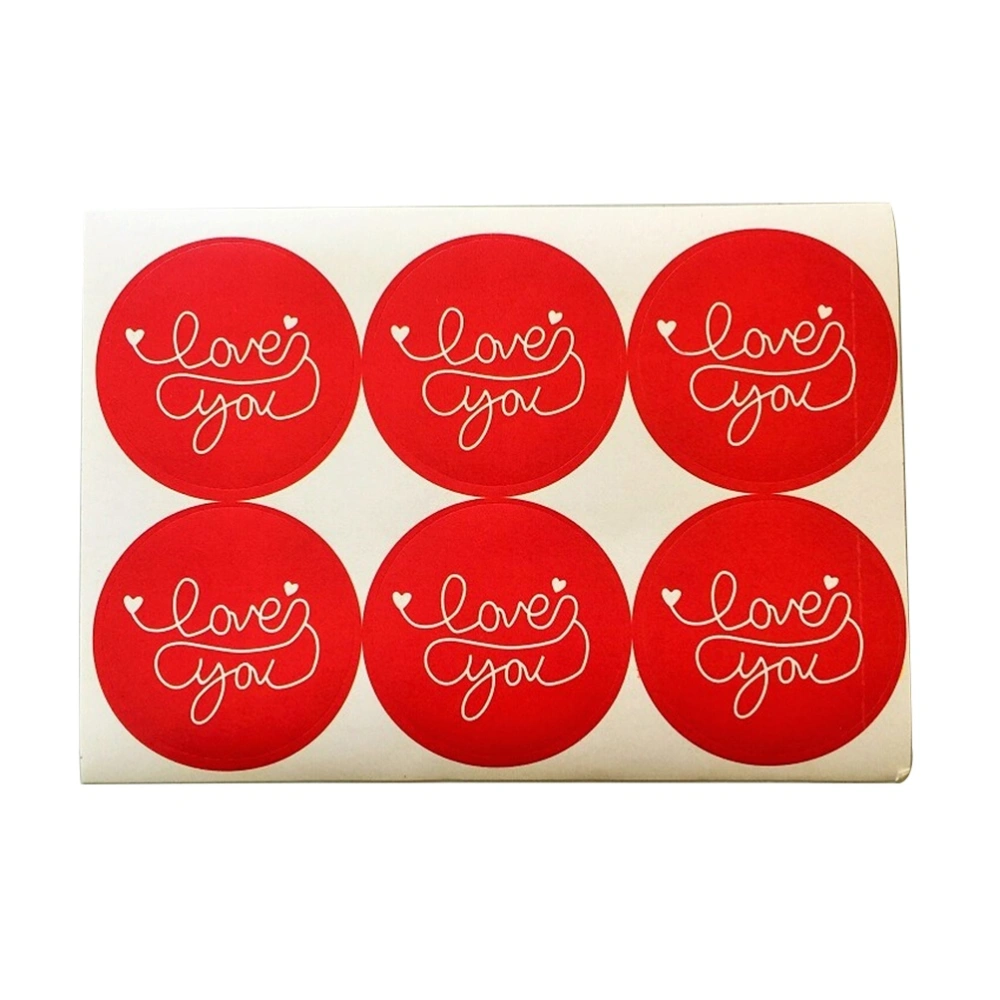 24Pcs Cookies Cake Package Label Round Seal Sticker Love You Adhesive Paper Sticker for Gift Baking Chocolate