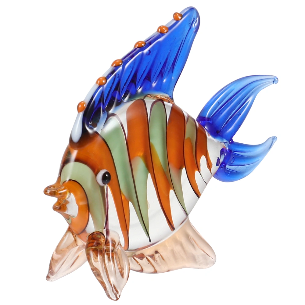 1pc Marine Theme Desktop Adornment Stained Glass Fish Crafts for Home Decor