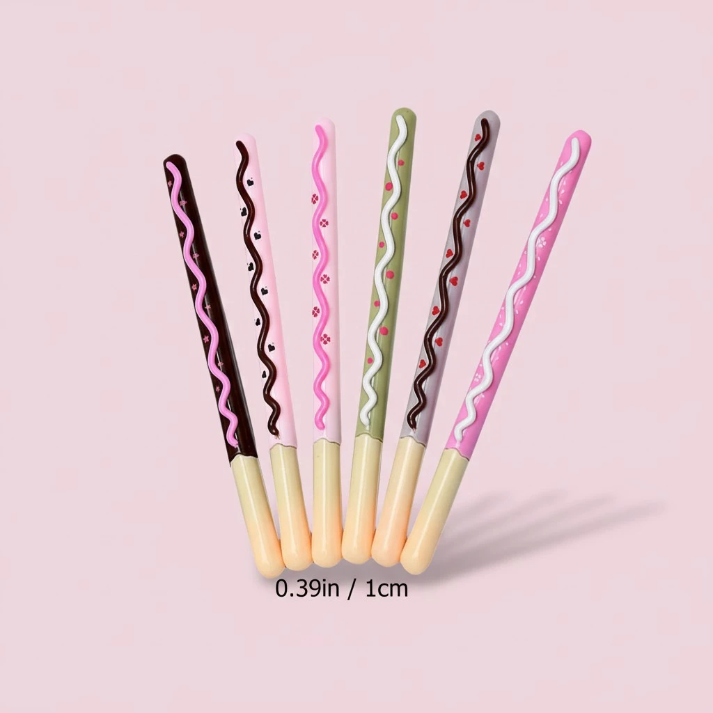 6pcs Black Refill Gel Pens Practical Writing Pen Stationery Pen for Student