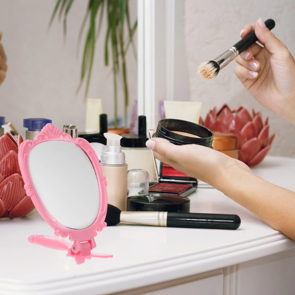 Portable Vintage Makeup Mirror Folding Beauty Mirror for Girl Makeup Tool