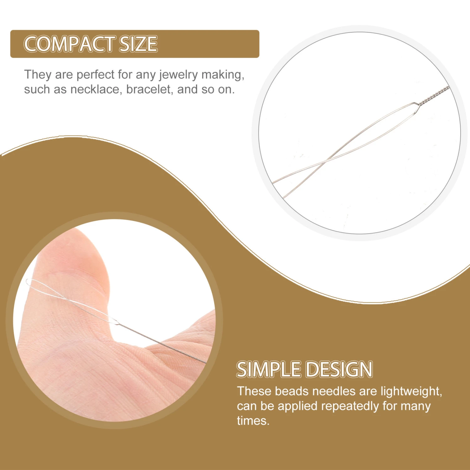 1 Pack Beading Needle Bead Crochet Hook Beading Tool Metal Beading Needle For Crafting