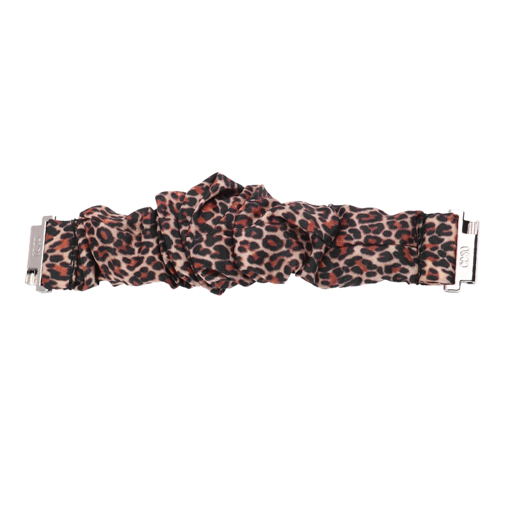 Leopard Printing Watch Band Elastic Hair Ties Design Replacement Wrist Bracelet Strap Hair Ring Watchband Compatible with