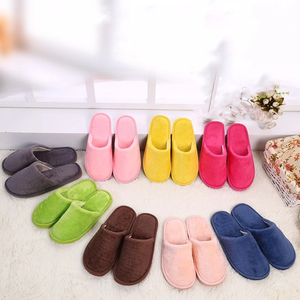 Non-slip Slipper Warm Cotton Non-slip Slipper Warm Cotton Slippers Plush Floor Shoes Winter Indoor Slippers for Man Woman (Dark Blue 42-43 Yard 8US,7UK，41EU,10.218Inch)