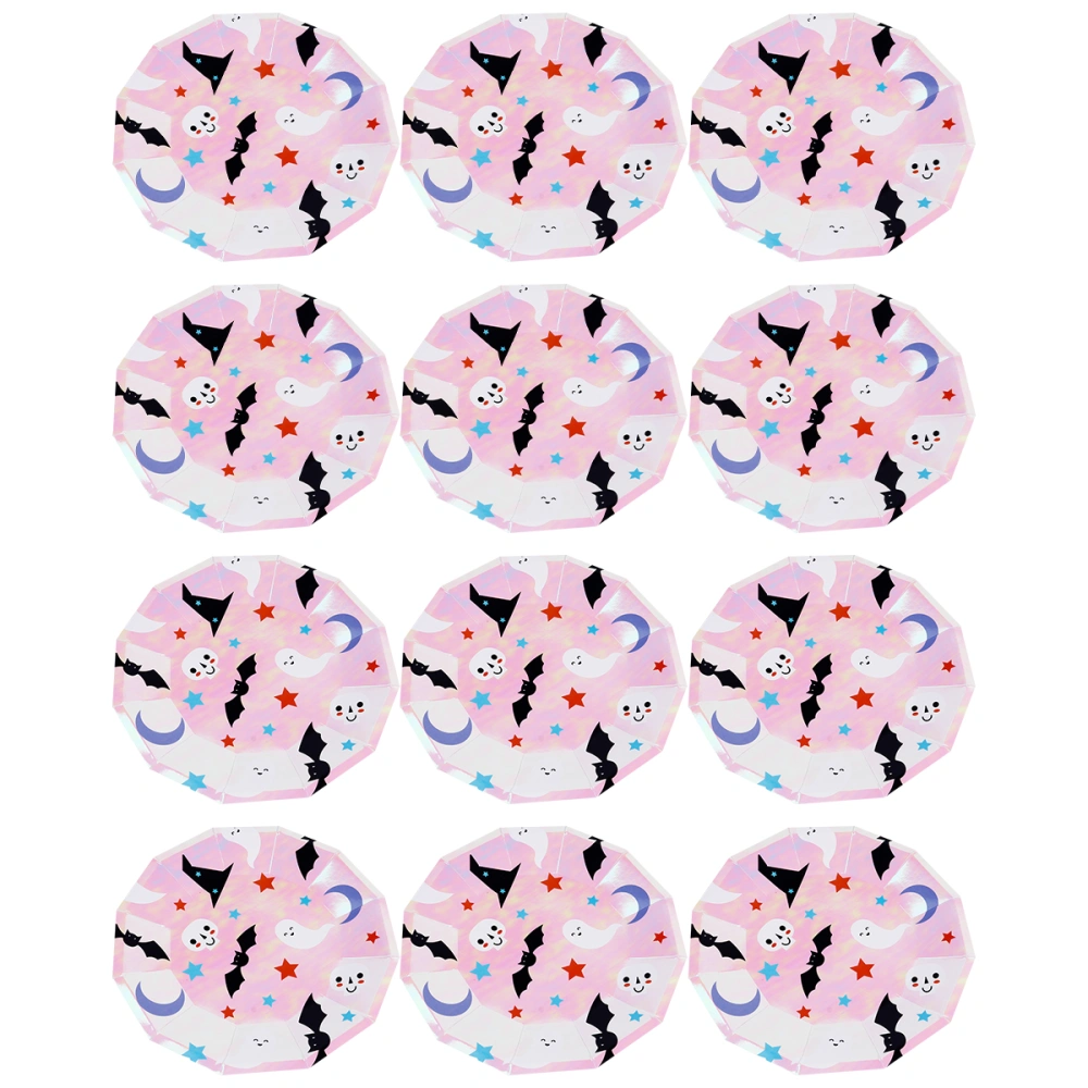 16Pcs Halloween Plate Disposable Plate Creative Paper Plate Party Supply