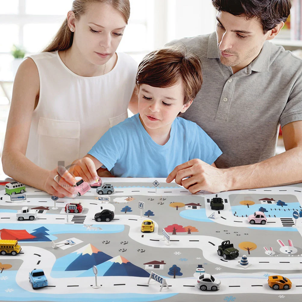 Creative Transport Game Mat Funny Play Mats Traffic Road Floor Rug Floor Puzzle Pad Toy Crawling Play Game Mat for Home Baby Kids Infant