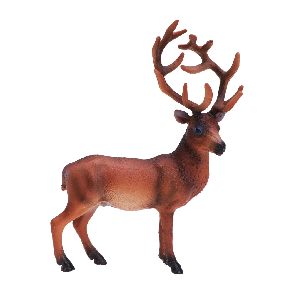 Christmas Miniature Elk Ornament Creative Simulate Deer Model Desktop Decorative Accessory Props Kids Gift for Office Living Room Bedroom