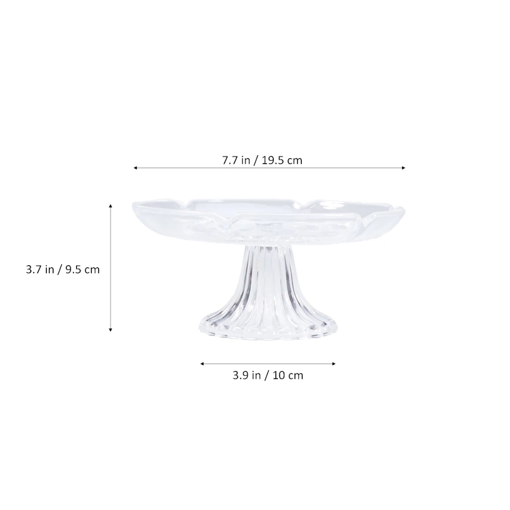 Clear Acrylic Serving Tray Cake Fruit Dessert Serving Dish with Soild Base - 20cm