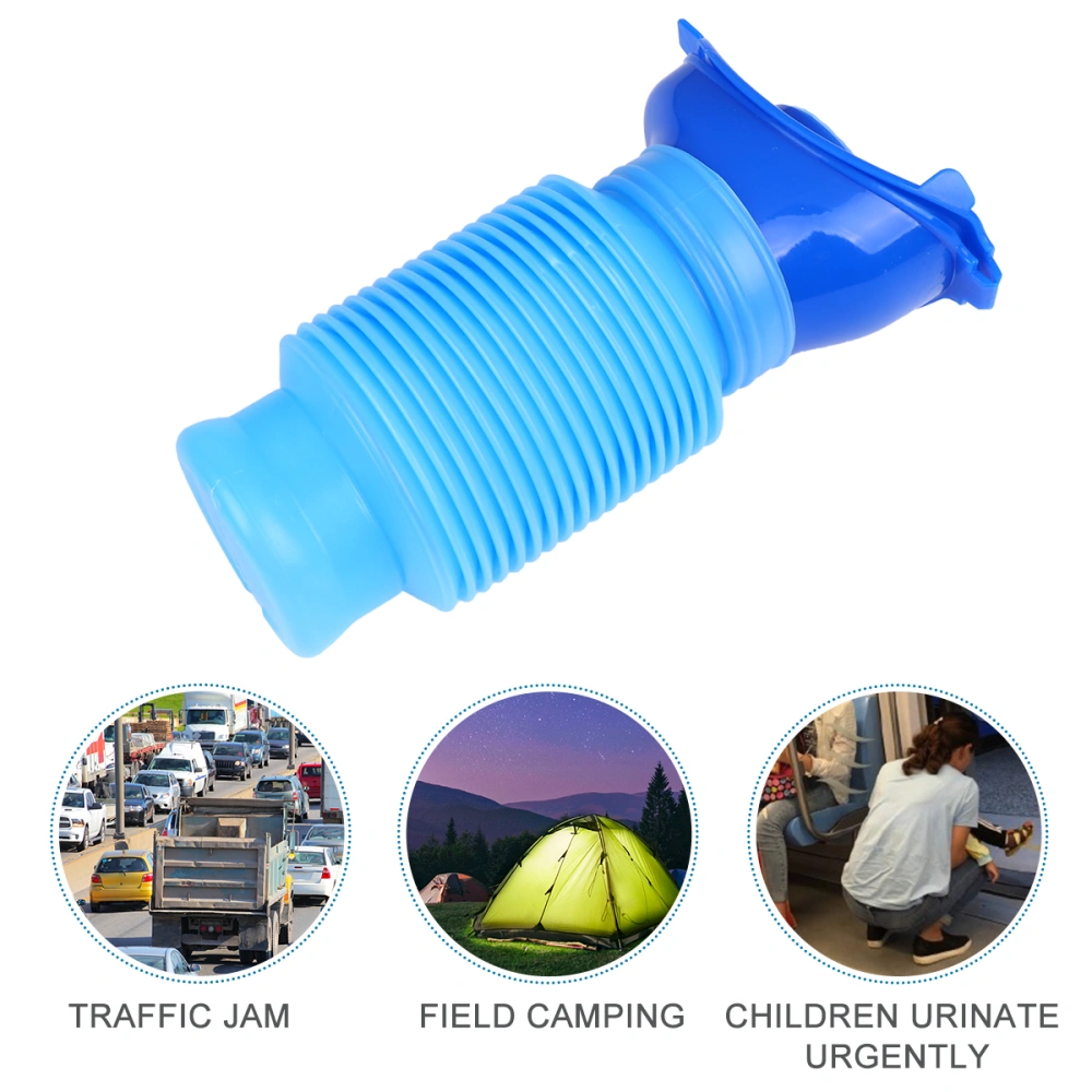 Portable Urinal Vehicle-Mounted Emergency Urine Barrel Kid Flexible Urinal for for Boy Girl (Blue)