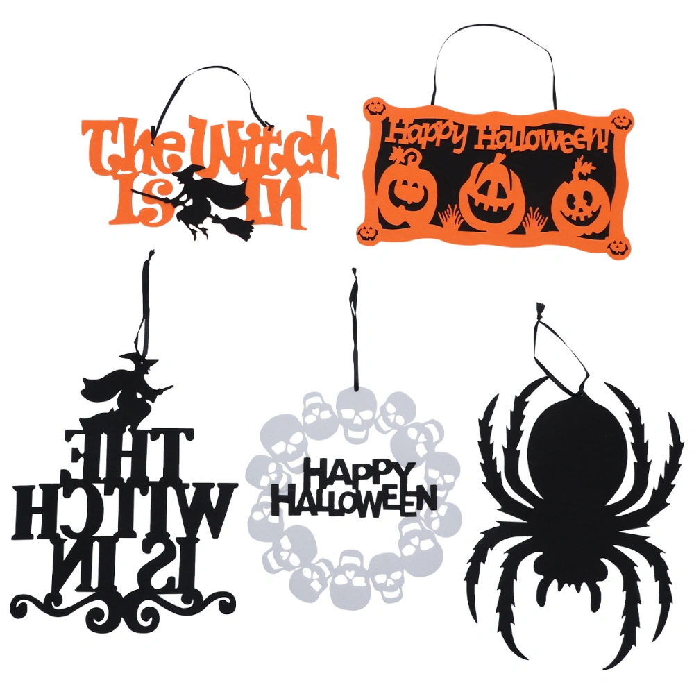 5pcs Halloween Scene Layout Decoration Props Non-woven Ornament Pendant