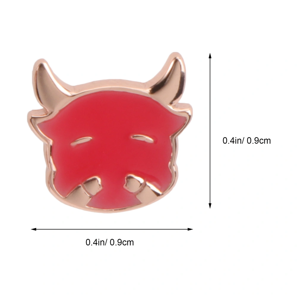 1 Pair Ox Year Ear Studs Cow Shape Earrings Thermochromic Earbob (Red)