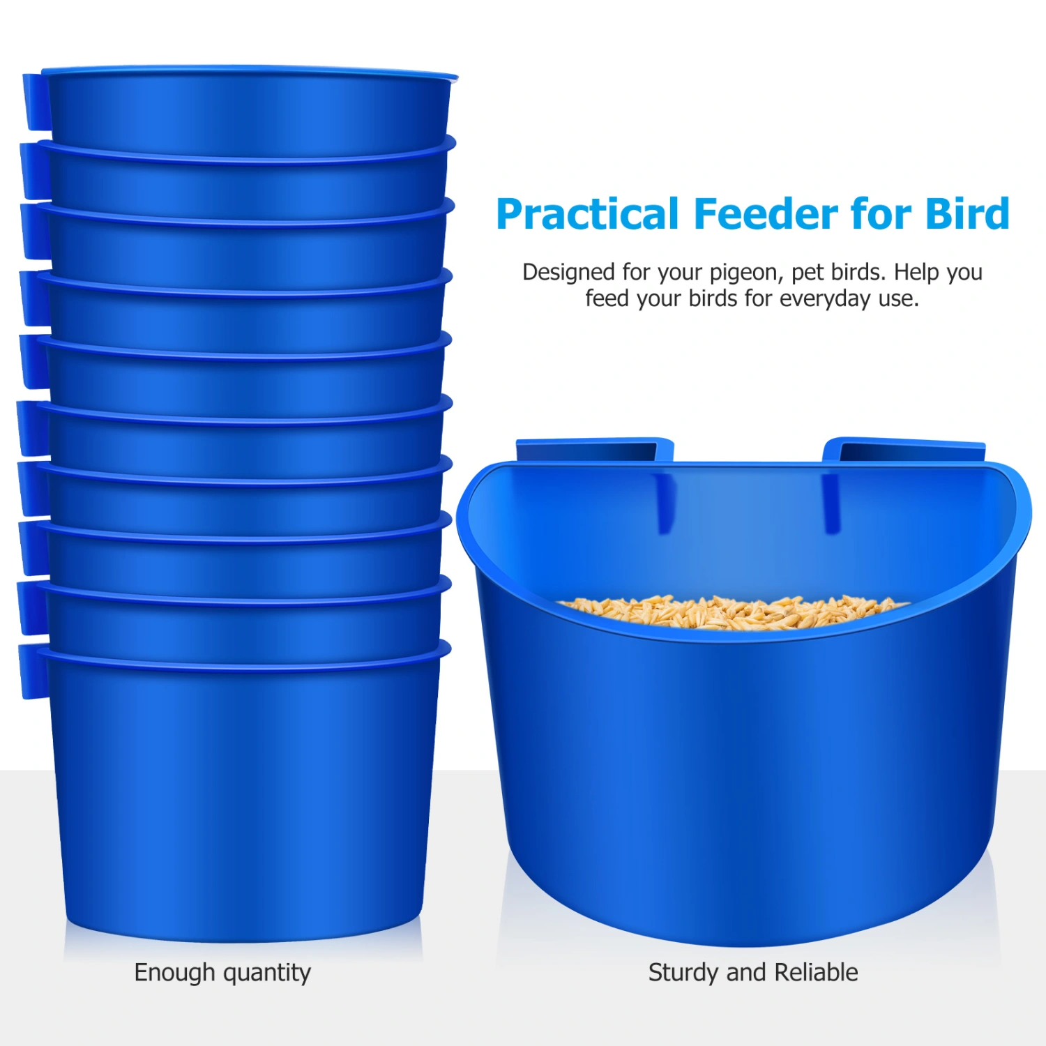 10pcs Bird Cage Cups Hanging Feeder Cage Cups Bird Cage Hanging Feeding Supplies