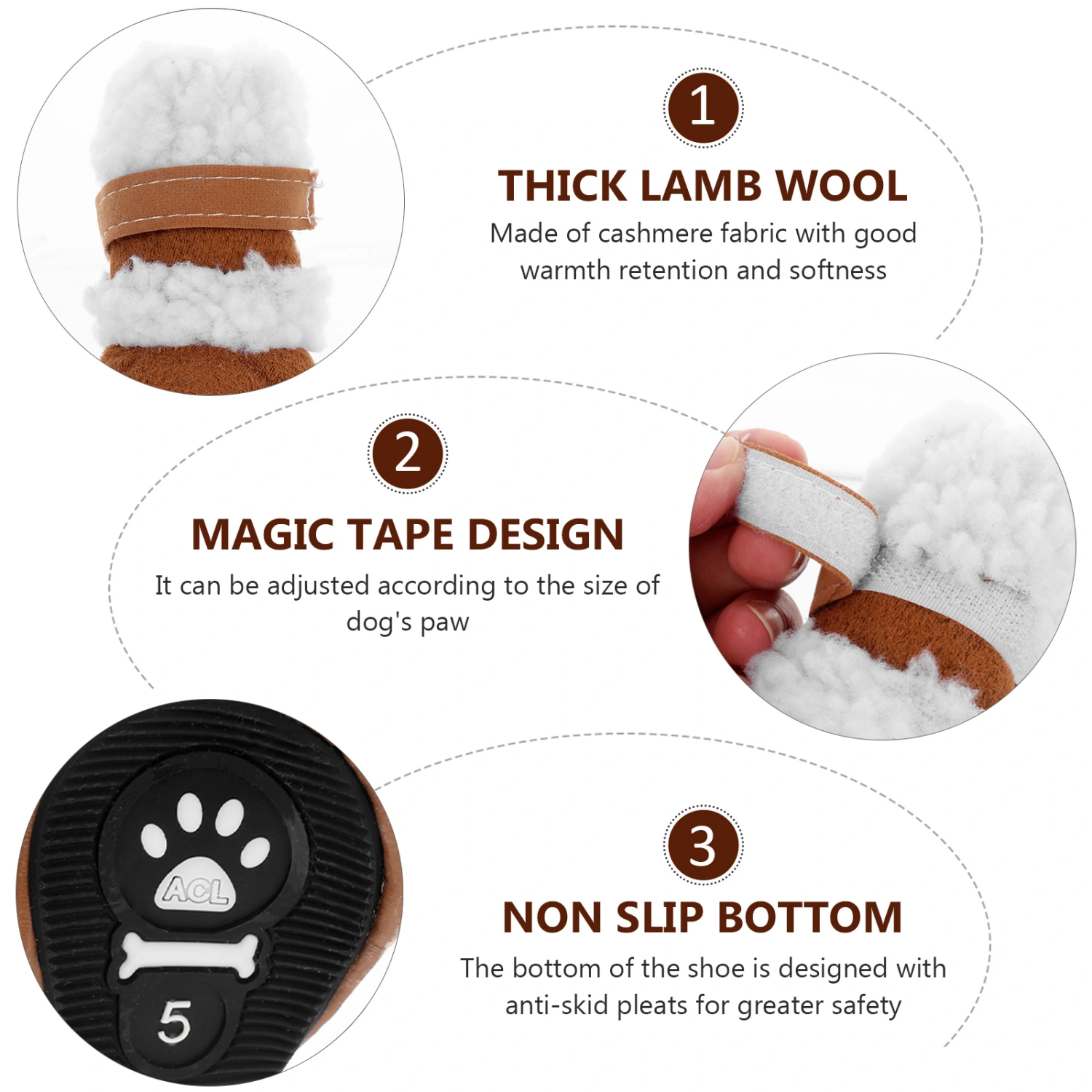 2 Pairs Pet Short Boots Dog Snow Boots Pet Snowshoes Winter Boots for Outdoors