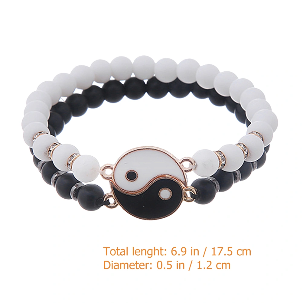 1 Pair Matching Yin Yang Bracelet Adjustable Wrist Rope Cord Friendship Gift