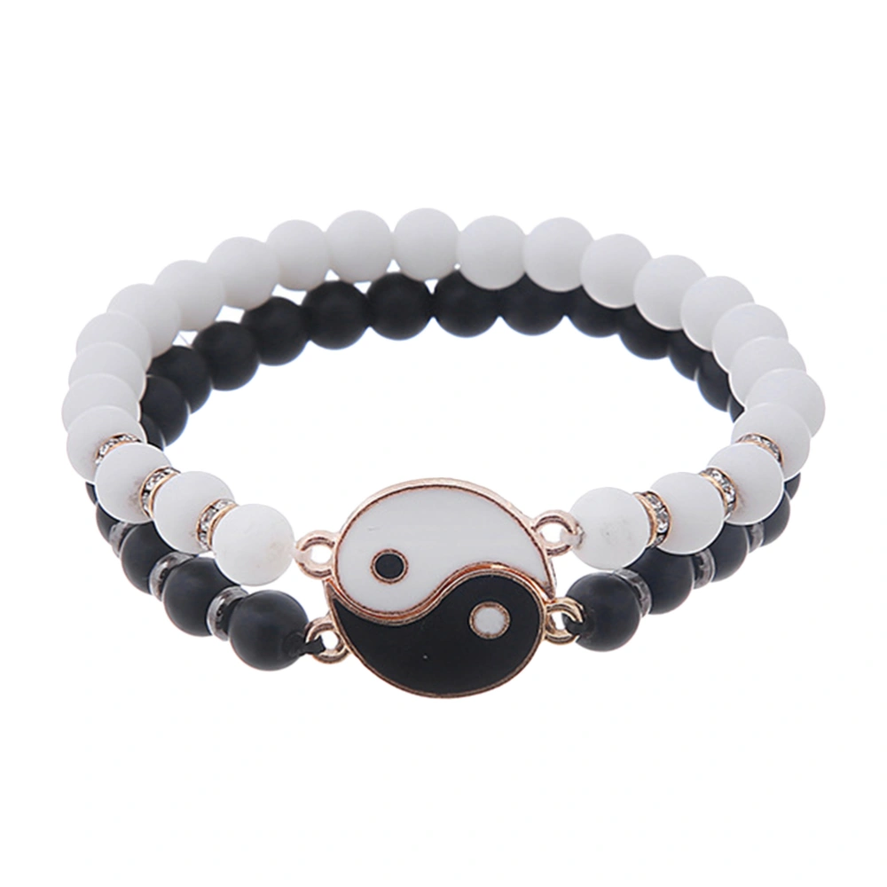 1 Pair Matching Yin Yang Bracelet Adjustable Wrist Rope Cord Friendship Gift