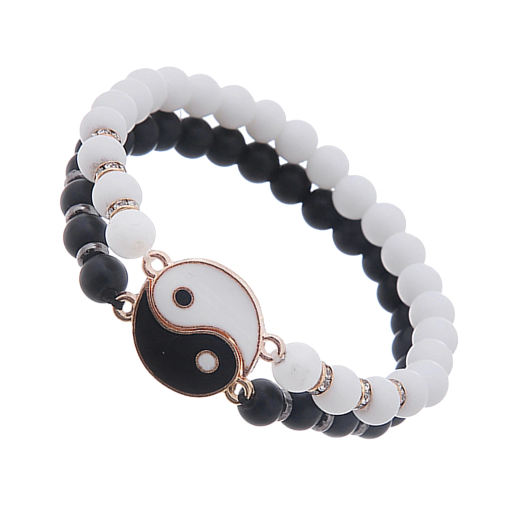 1 Pair Matching Yin Yang Bracelet Adjustable Wrist Rope Cord Friendship Gift