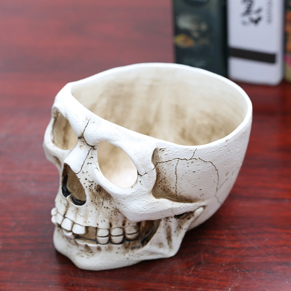 Resin Small Plant Pot Planter Skull Shaped Succulent Cactus Flower Pot Container Home Office Decoration