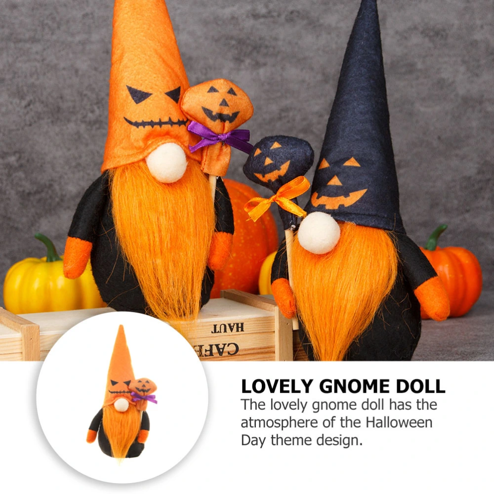 1Pc Lovely Doll Adornment Halloween Themed Gnome Doll Ornament for Home