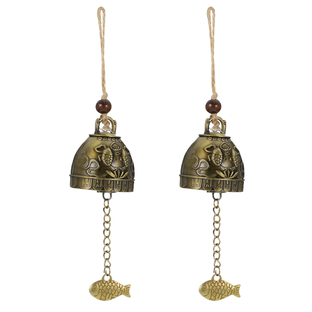 2pcs Metal Fengshui Bell Vintage Bell Home Garden Hanging Decor Wind Chimes