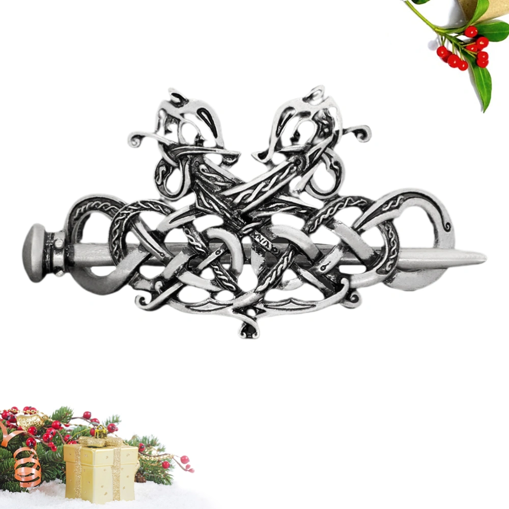 Silver Retro Celtic Knot Hair Clips Alloy Hair Vintage Hair Accessories Hair Slide Clip with Stick for Women Girls