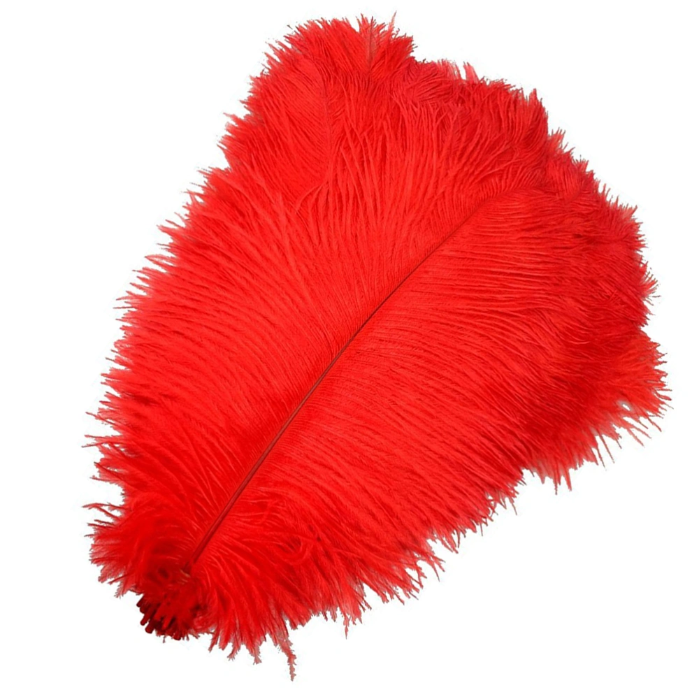 10pcs 30-35cm Artificial Ostrich Feathers Decoration Feathers for Wedding Party Mask Dress(Red)