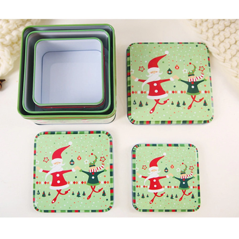 3pcs Crhristmas Pattern Candy Treat Boxes Gift Boxes Party Favors for Candy Small Medium Large 1 Set