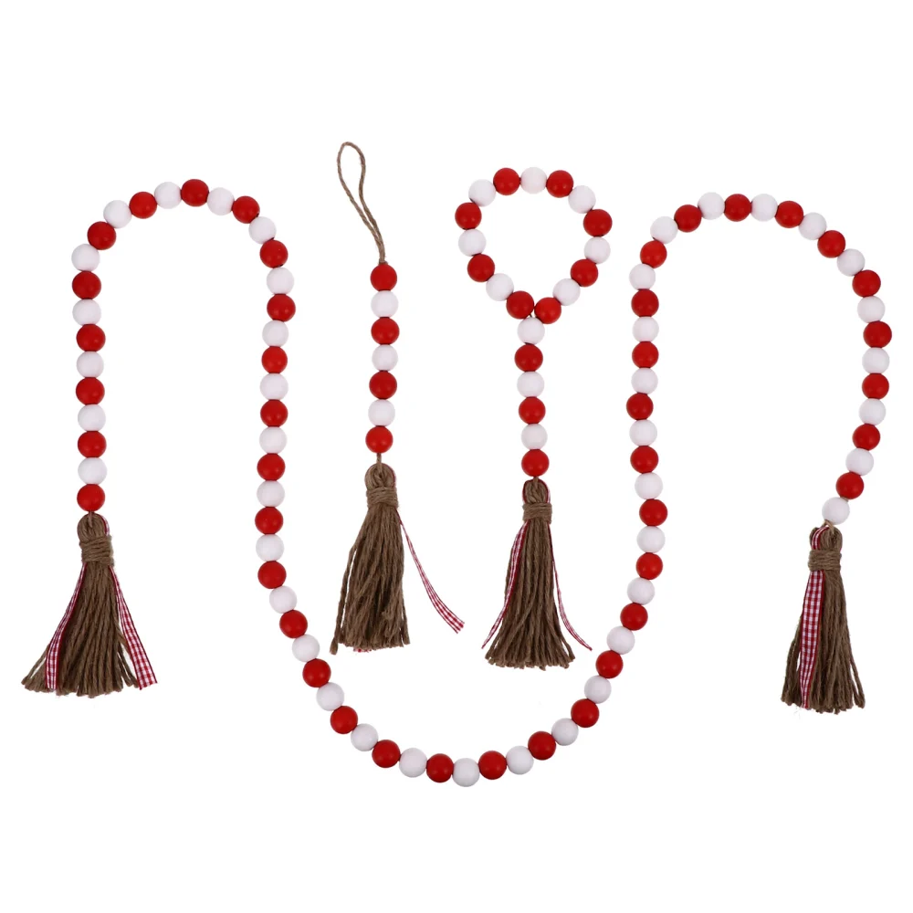 3pcs Wooden Beads Pendants Decorative Tassel Beading String Home Decoration