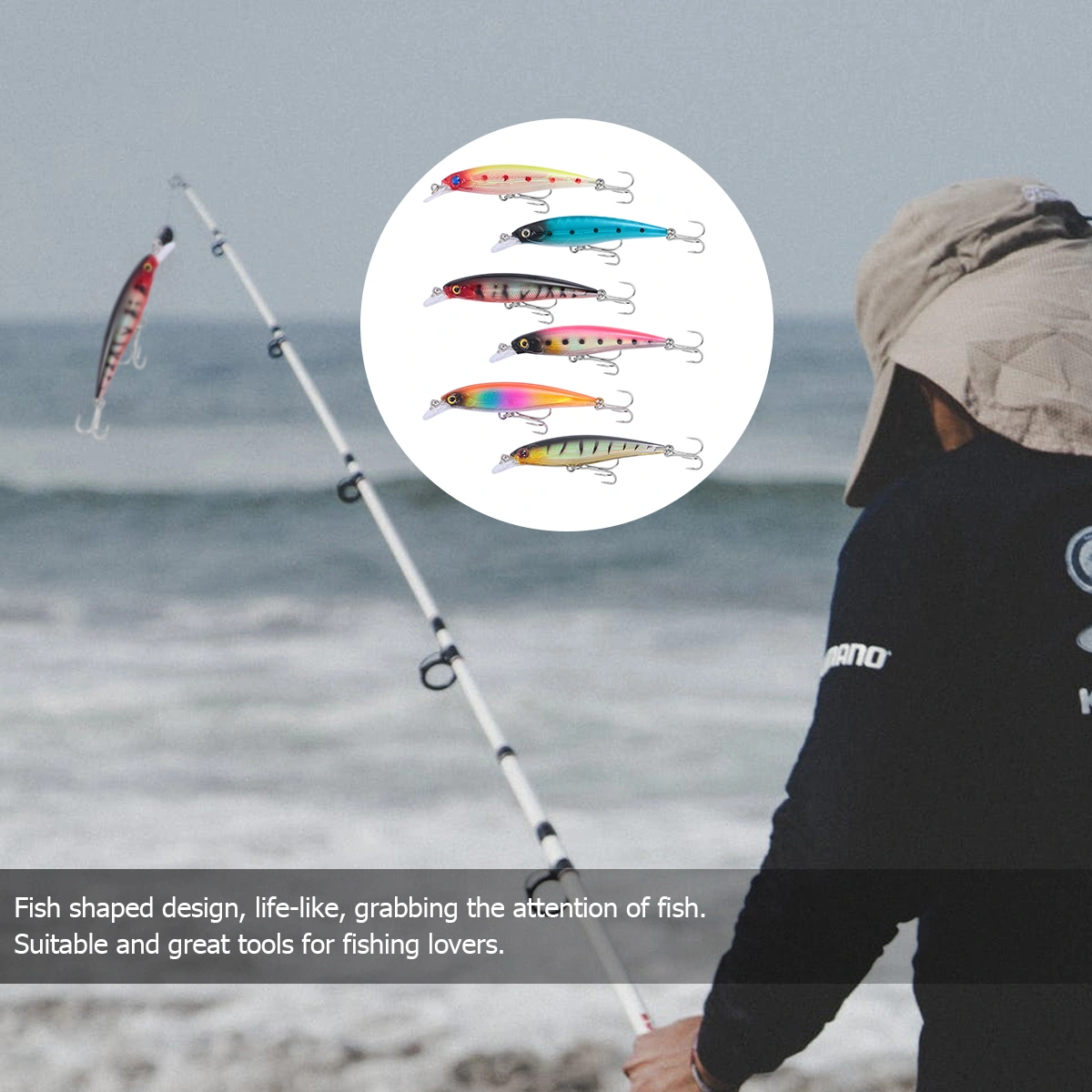 6pcs Portable Bionic Fishing Baits Life-like Fishing Lures Fishing Accessories