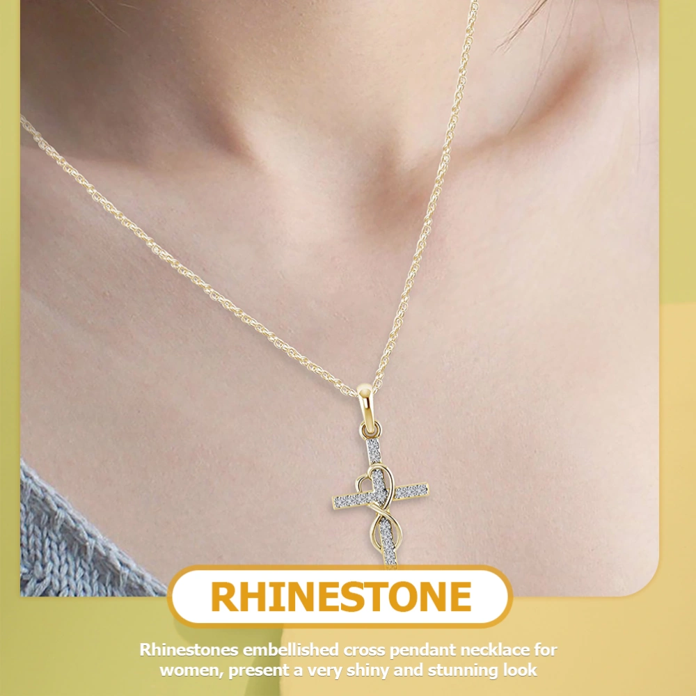 Personality Cross Necklace Diamond Collarbone Chain Necklace Women's Accessories