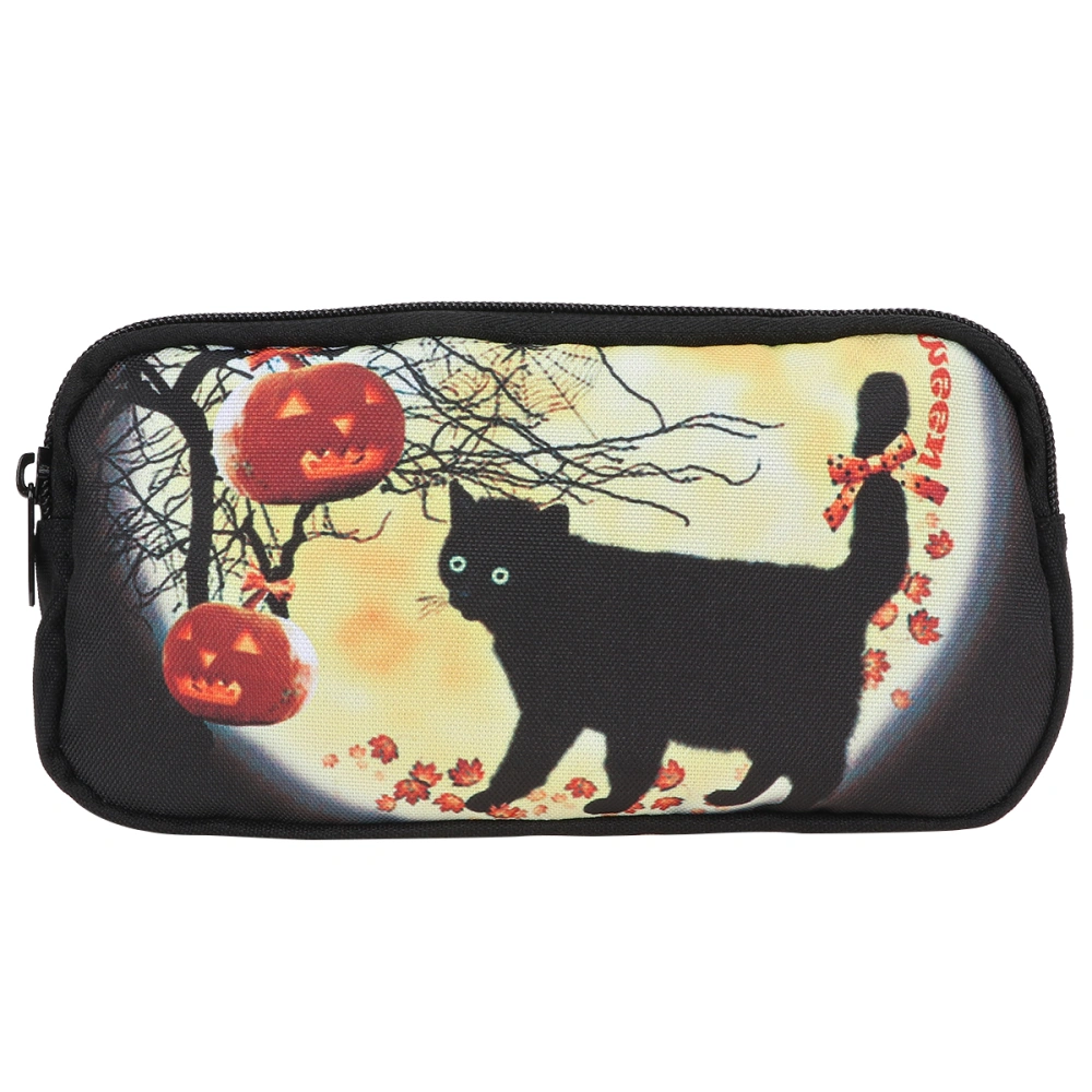 Halloween Pumpkin Oxford Cloth Makeup Bag Cosmetics Storage Pouch Pen Pencil Bag