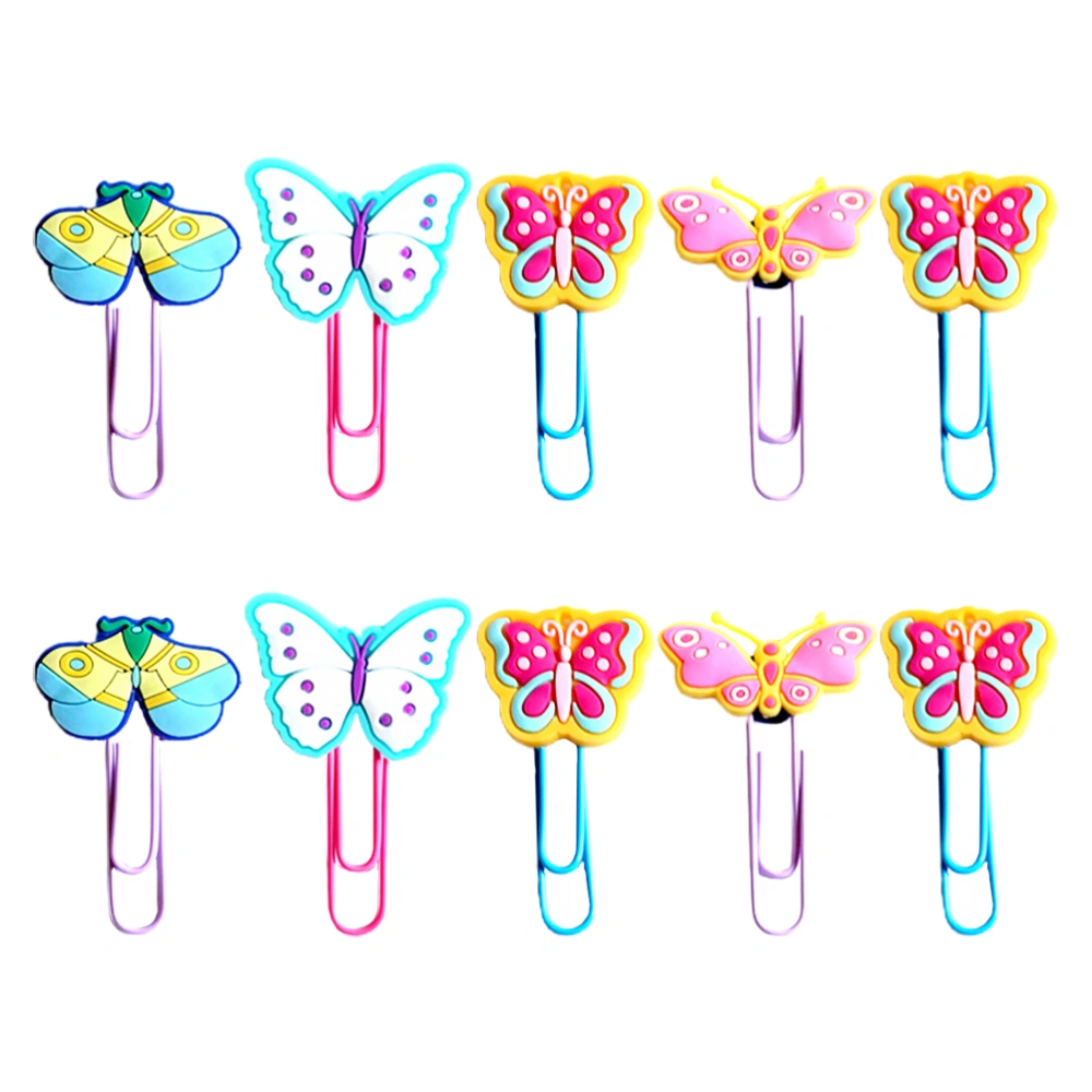 20PCS Butterflies Bookmark Cartoon Lovely Book Marker PVC Paper Clips Set