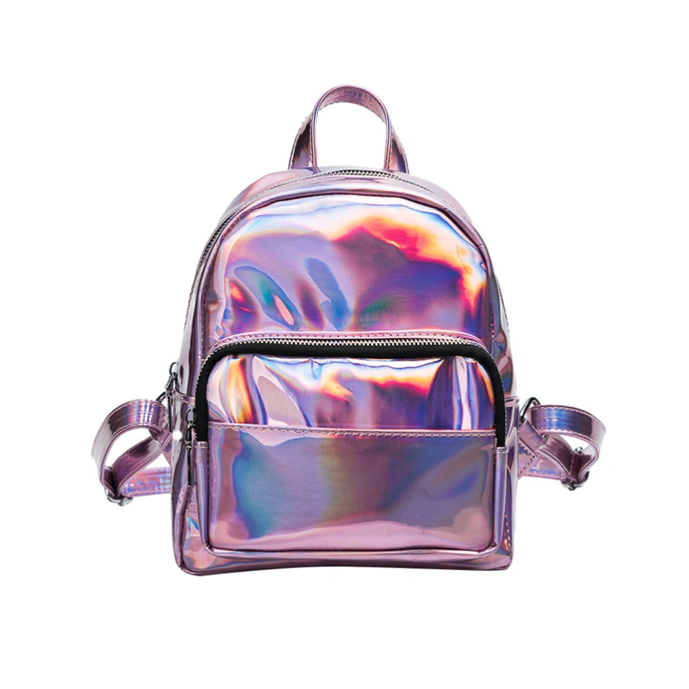 Chic Holographic Backpack Hologram School Shoulder Bag Satchel gift for friends (Pink)