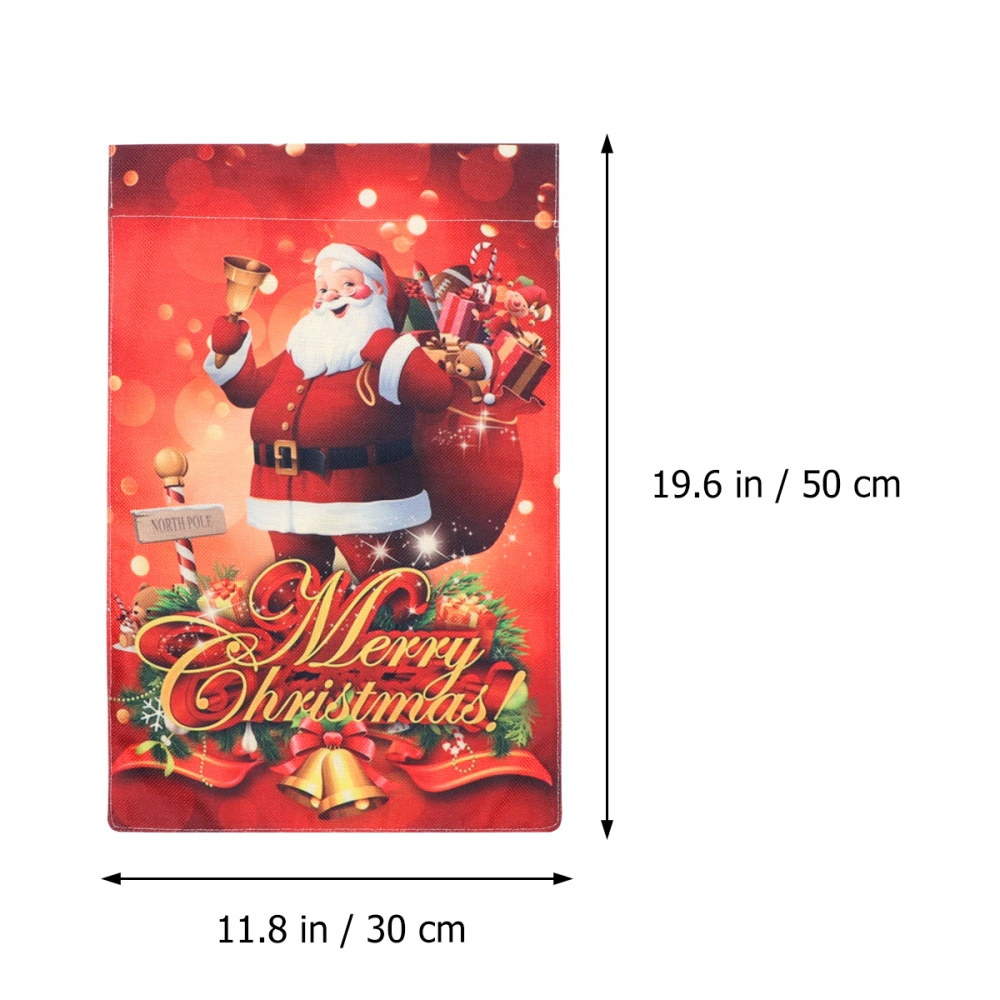 Christmas Flag Door Flag Festival Bunting Lovely Cartoon Santa Flag for Party