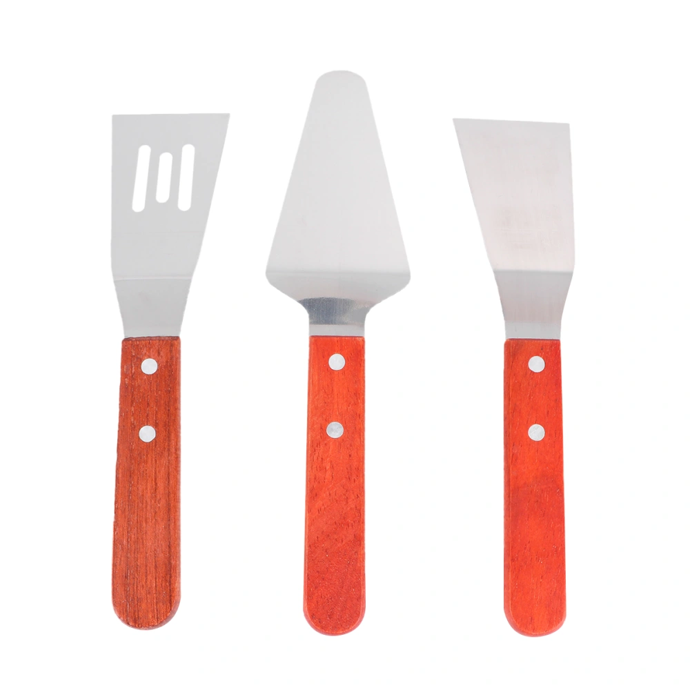 3pcs Pizza Shovel Triangle Cheese Spatula Hollow Steak Spatula Shovel Pancakes Spatula Pizza Server (Hollow Shovel + Triangle Shovel+ Frying Shovel)