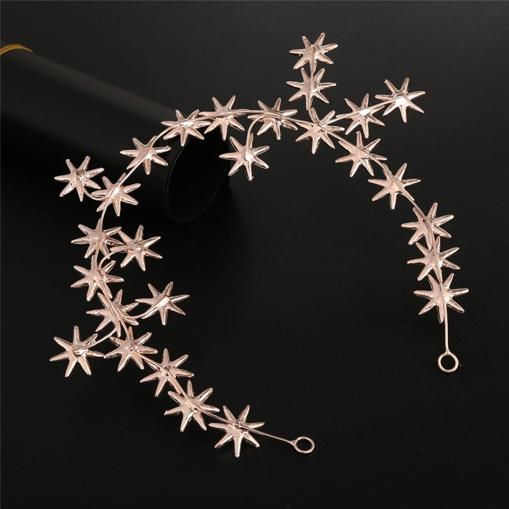 1pc Stars Design Hair Rhinestone Hair Fashion Headwear Wedding Headdress for Bride Girls Women Golden