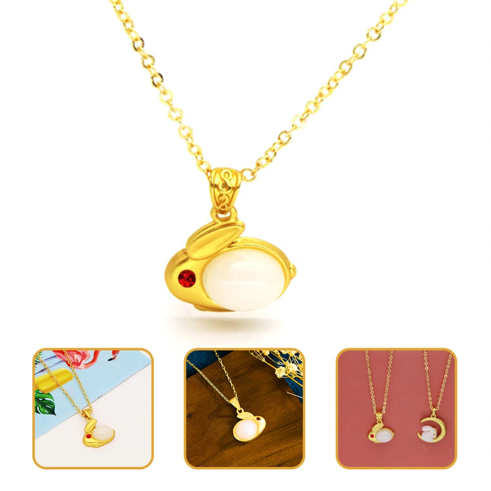 Rabbit Pendant Necklace Clavicle Chain 2023 New Year Jewelry Gift for Women Teens Girls