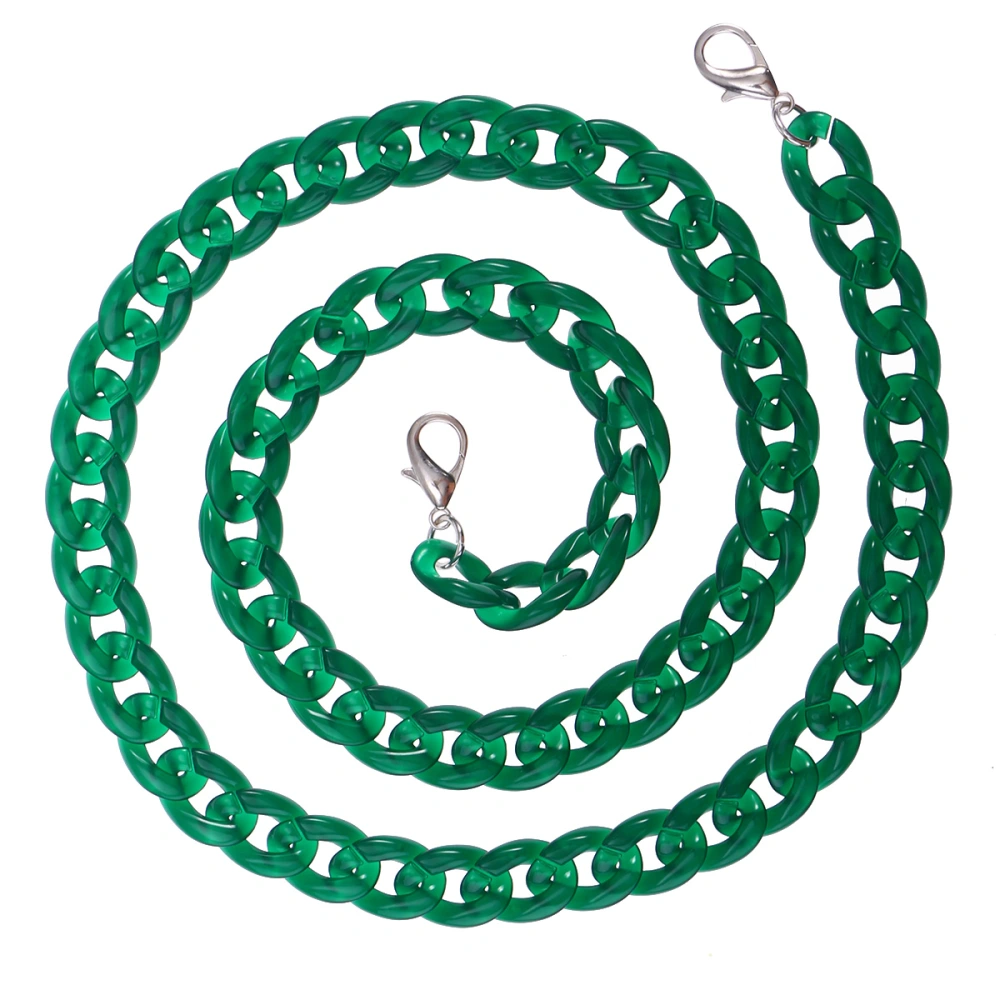 60cm Resin Bag Strap Never Fade Women Bag Strap Plastic Chains Ladies Bag Chain (Dark Green Jade)