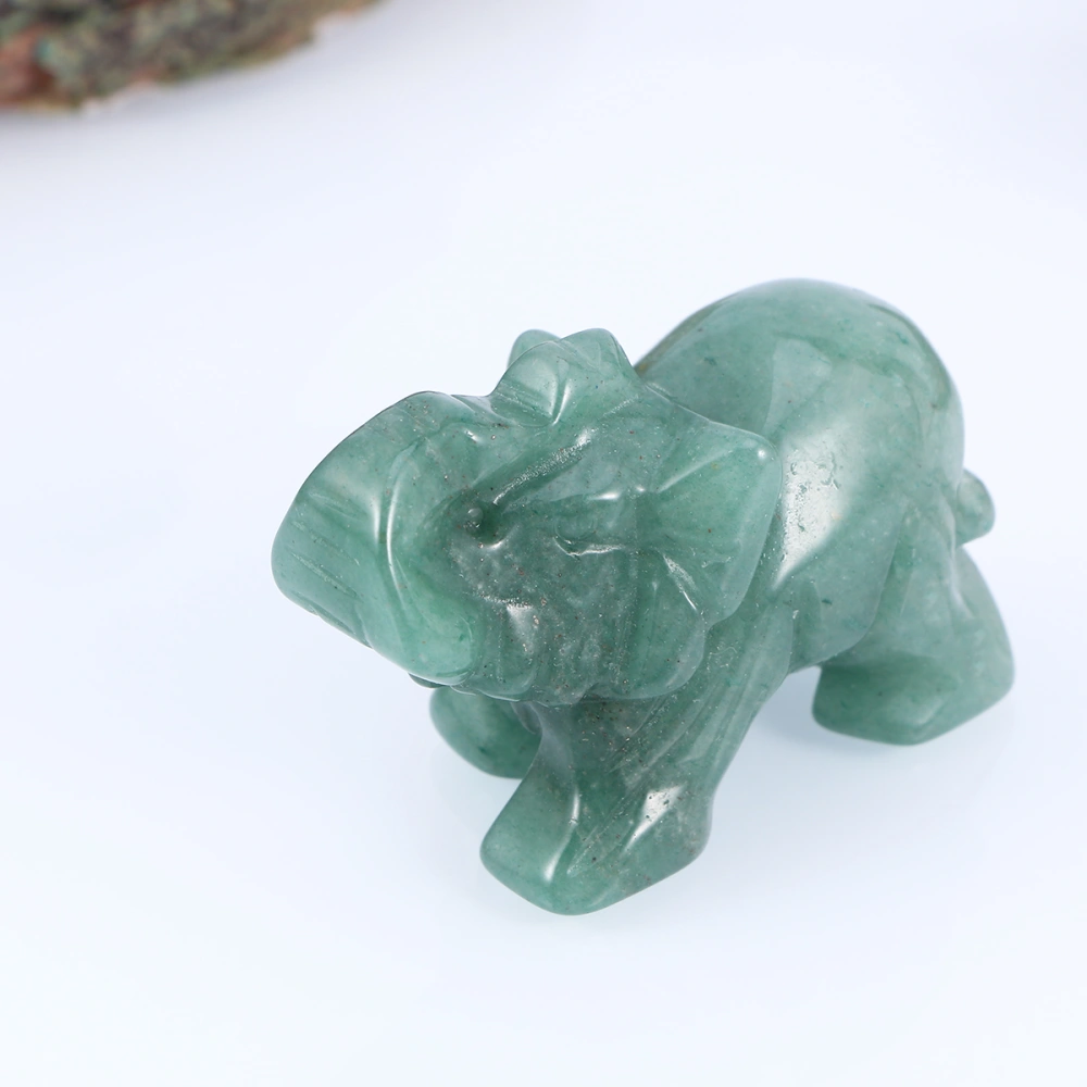 Jade Elephant Shape Ornaments House Feng Shui Crafts Jade Ornaments Carved Jade for Gifts (Dongling Jade 2 Inch)