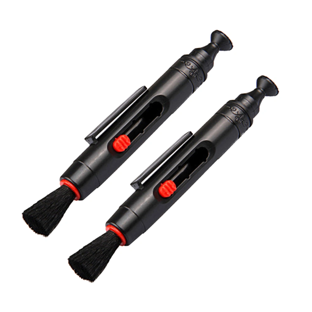 Durable Pocket Double-headed Camera LCD Lens Computer Cleaning Brush Cleaning Pen (Black)