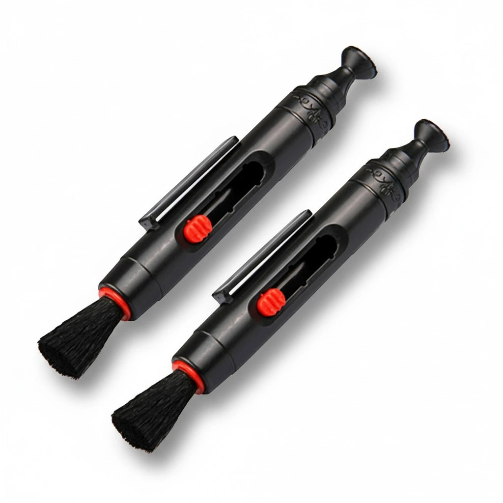 Durable Pocket Double-headed Camera LCD Lens Computer Cleaning Brush Cleaning Pen (Black)