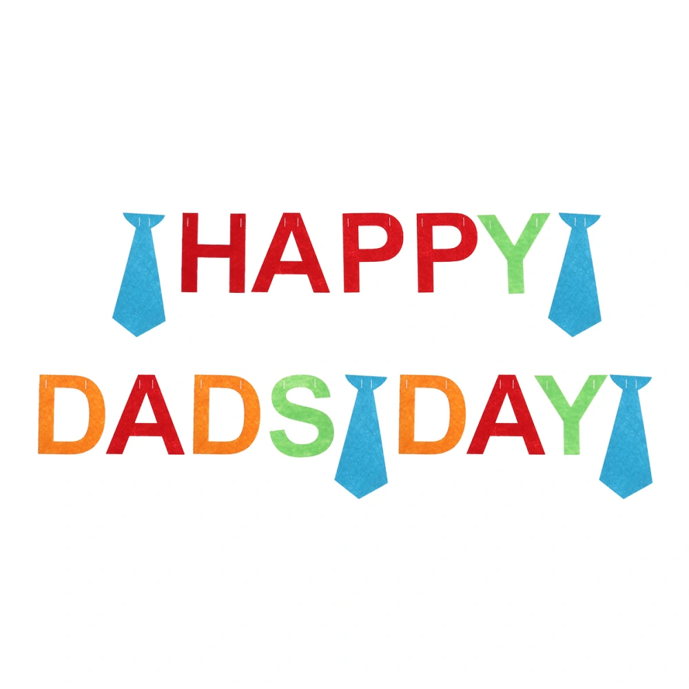 Happy Dads Day Greetings Banner Necktie Paper Garland for Father's Day Decoration