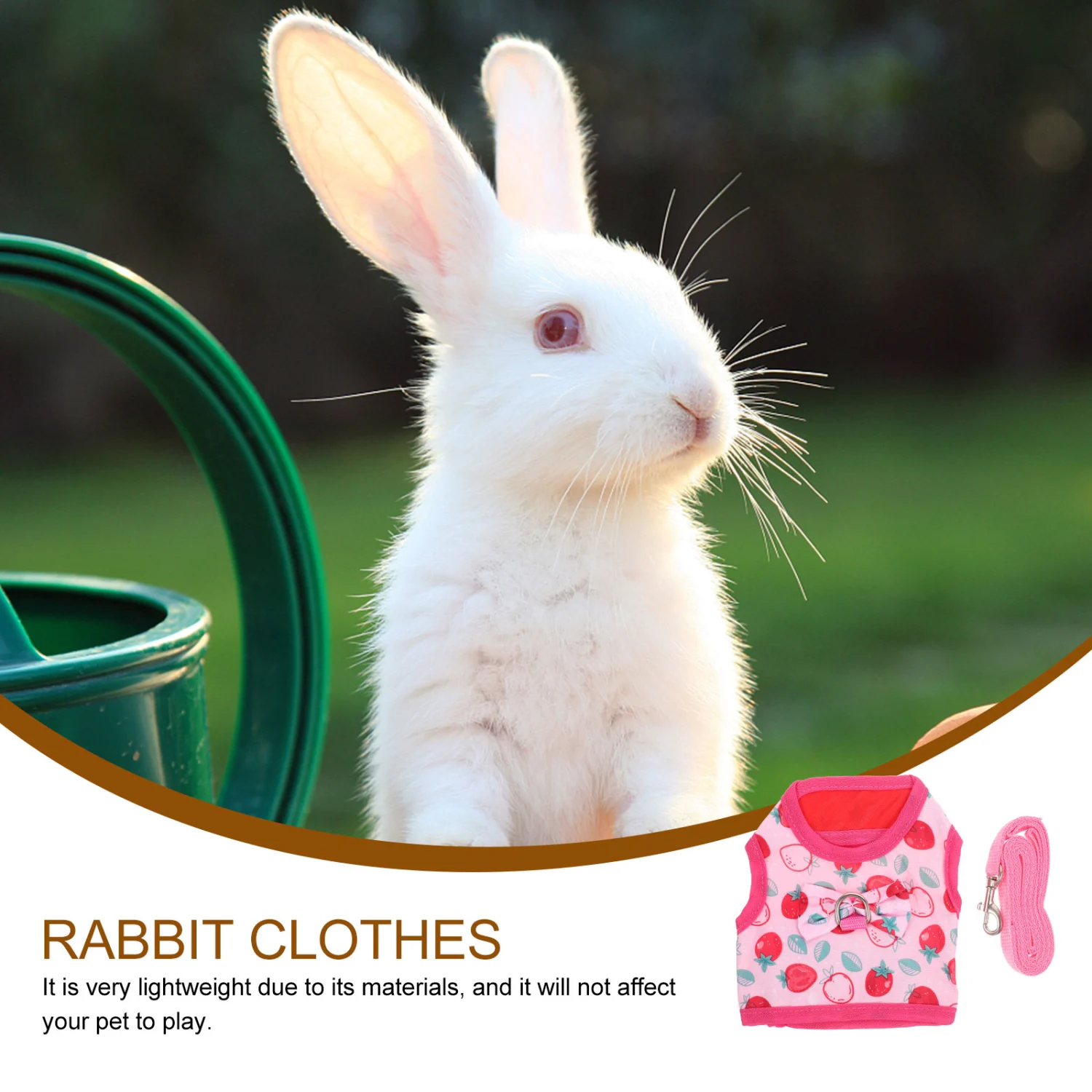 1 Set of Rabbit Clothes Leash Decorative Small Pets Harness Leash Comfortable Pets Traction Rope