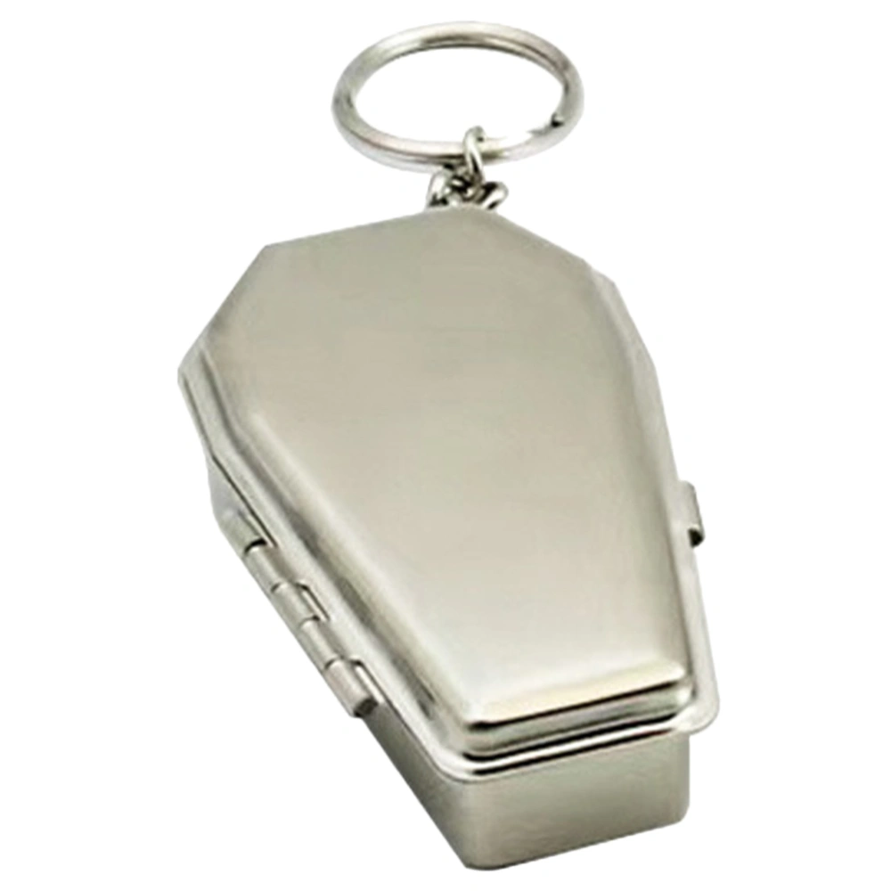 Coffin Shaped Keychain Metal Ashtray Portable Ashtray Decorative Keyring Ornament